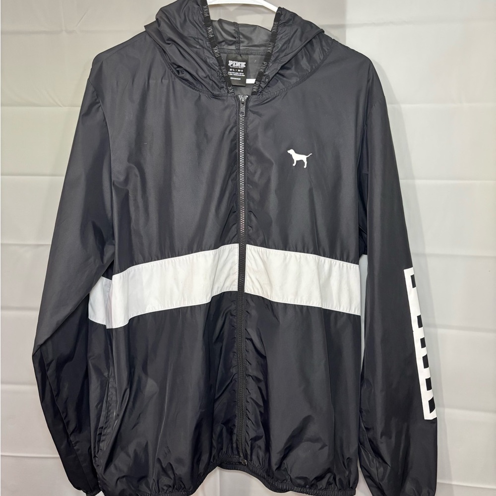 PINK Victoria's Secret Black and White Windbreaker